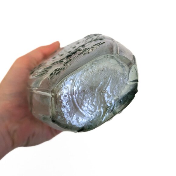 Vintage Thick Green Glass Bottle Embossed Eagle & Cornucopia Collectible - Picture 8 of 9